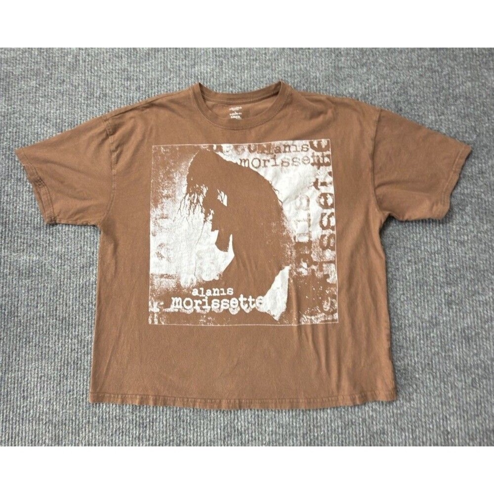 Alanis Morissette Graphic T-shirt Women Large Oversized Brown Arizona Jean Co